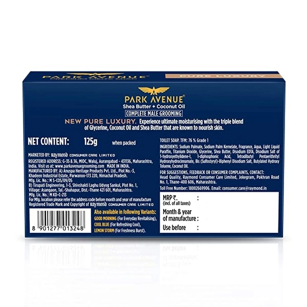 Park Avenue Pure Luxury Men's Soap : 4x125 gms - 4*125 Gms