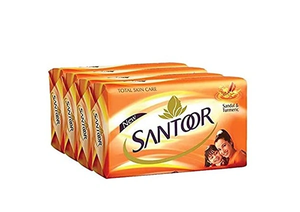 SANTOOR Santoor Sandal & Turmeric Soap : 4x125 gms - 4*125 Gms