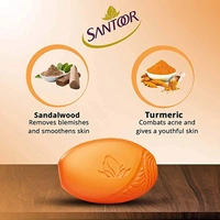 SANTOOR Santoor Sandal & Turmeric Soap : 4x125 gms - 4*125 Gms
