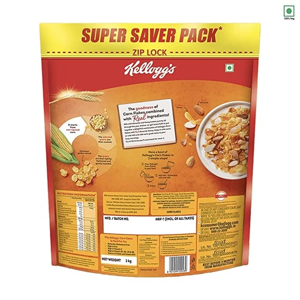 Kellogg's Corn Flakes with Real Almond & Honey : 1 kg - 1 kg