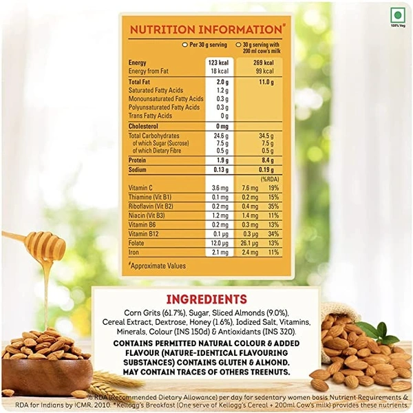 Kellogg's Corn Flakes with Real Almond & Honey : 1 kg - 1 kg