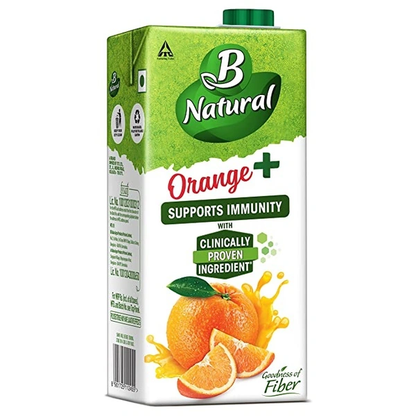 B NATURAL B Natural Orange Fruit Beverage : 1 Litre - 1 LITRE
