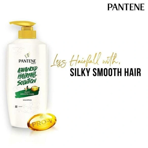 Pantene Advanced Hairfall Solution, Silky Smooth Care Shampoo, Pack of 1, 650ML, Green - 650 Ml