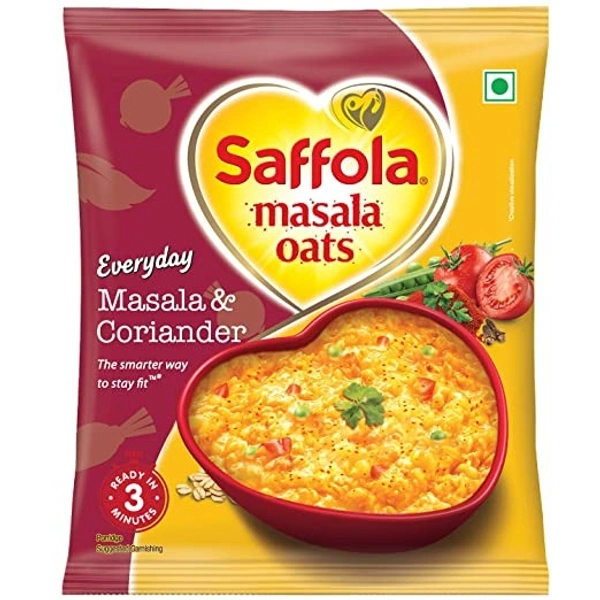 Saffola Masala & Coriander Oats : 38 gms - 38 gms, Masala & Coriander