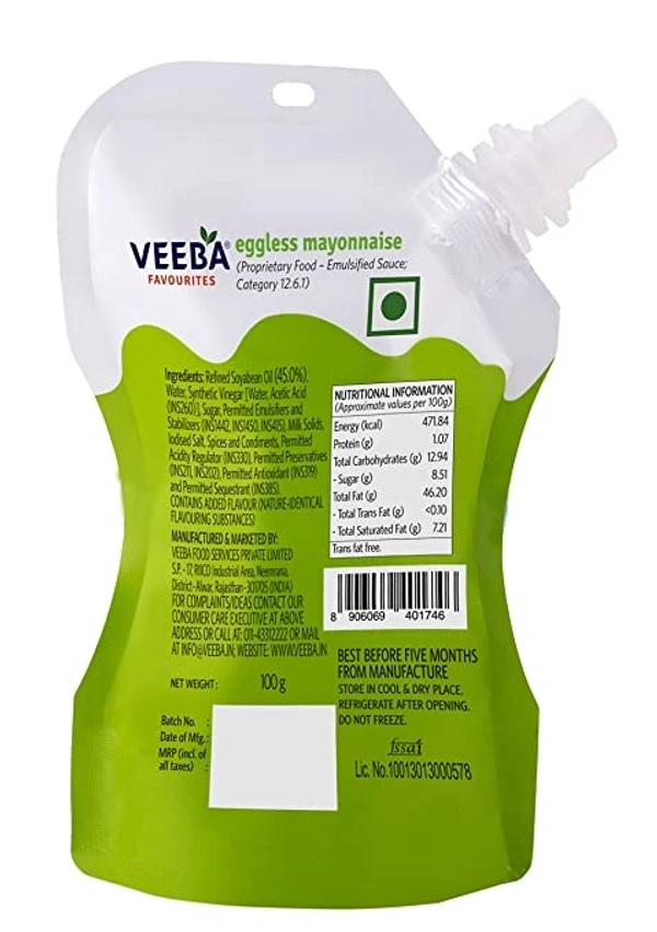 Veeba Eggless Mayonnaise : 100 gms - 100 GMS