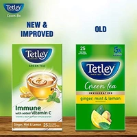 Tetley Ginger Mint Lemon Green Tea : 25 Tea-Bags - 25 BAGS