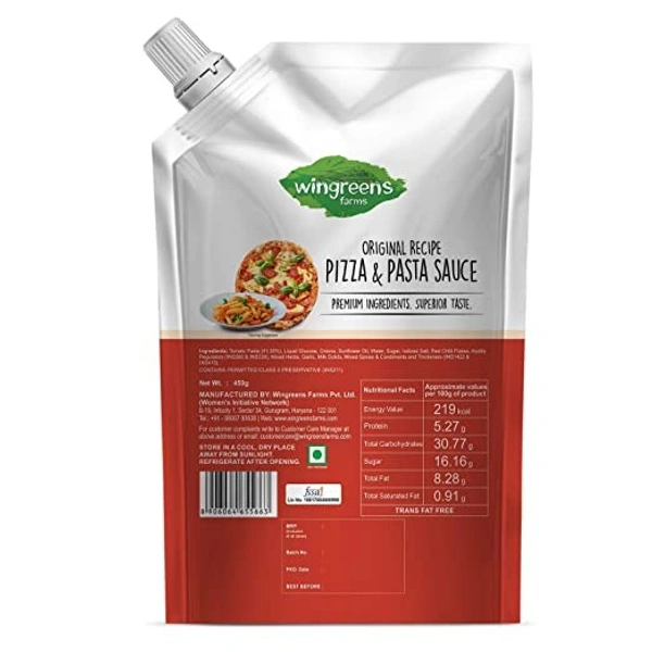 Wingreens Pizza & Pasta Sauce : 450 gms - 450 GMS