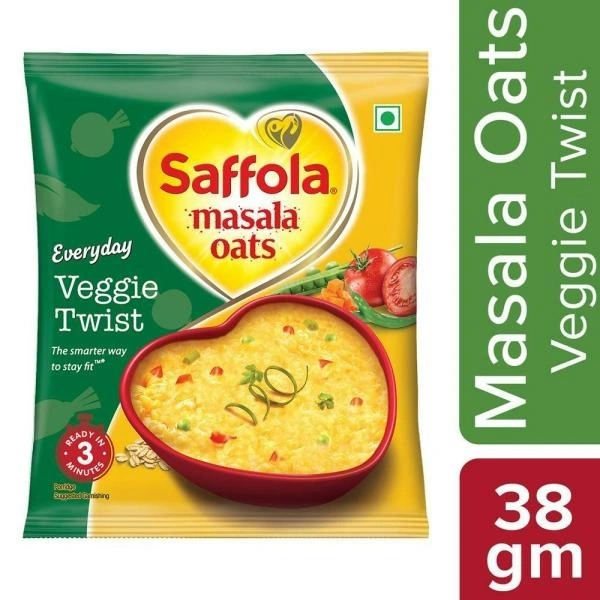 Saffola Masala Oats Veggie Twist : 38 gms - 38 gms