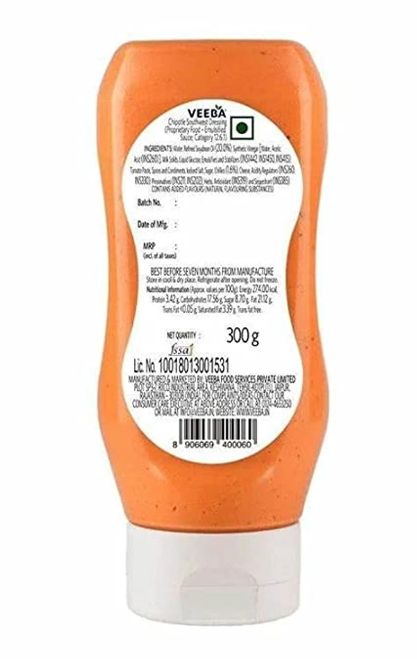 Veeba Chipotle Southwest Dressing : 300 gms - 300 GMS