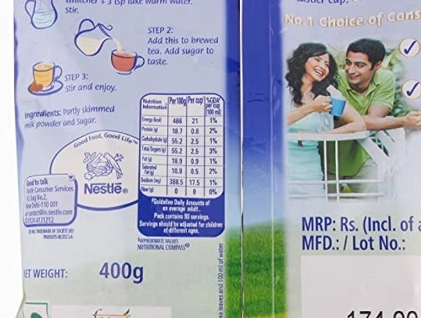 Nestle NestlE Everyday Dairy Whitener : 400 gms - 400 GMS