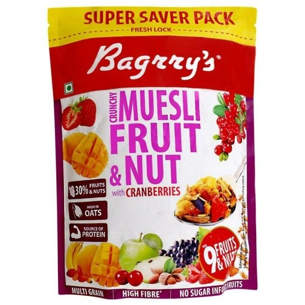 Bagrry's Fruit & Nut Muesli With Cranberries : 750 gms - 750 GMS
