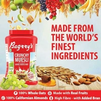 Bagrry's Crunchy Muesli with Almonds-Raisins-Honey : 1 kg - 1 KG