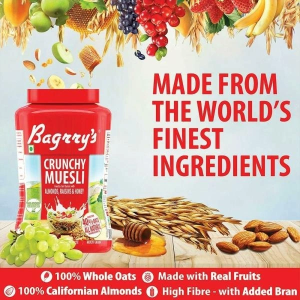 Bagrry's Crunchy Muesli with Almonds-Raisins-Honey : 1 kg - 1 KG