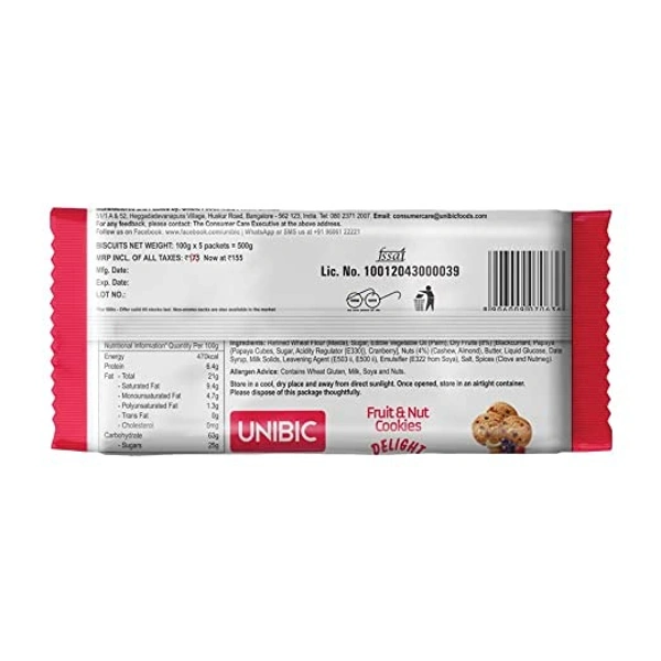 Unibic Fruit & Nut Cookies : 500 gms - 500 GMS