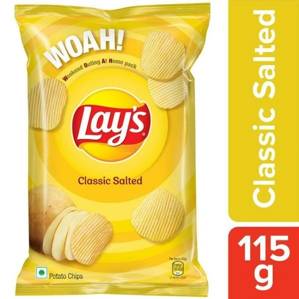 Lay's Classic Salted Potato Chips : 115 gms - 115 Gms