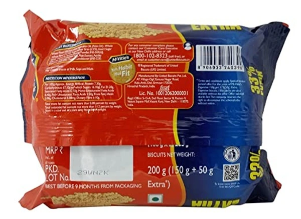 McVitie's Digestive Biscuit : 200 gms - 200 gms