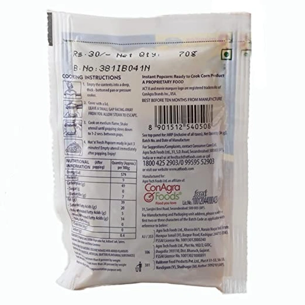 Act II Butter Pepper Popcorn : 70 gms - 70 gms