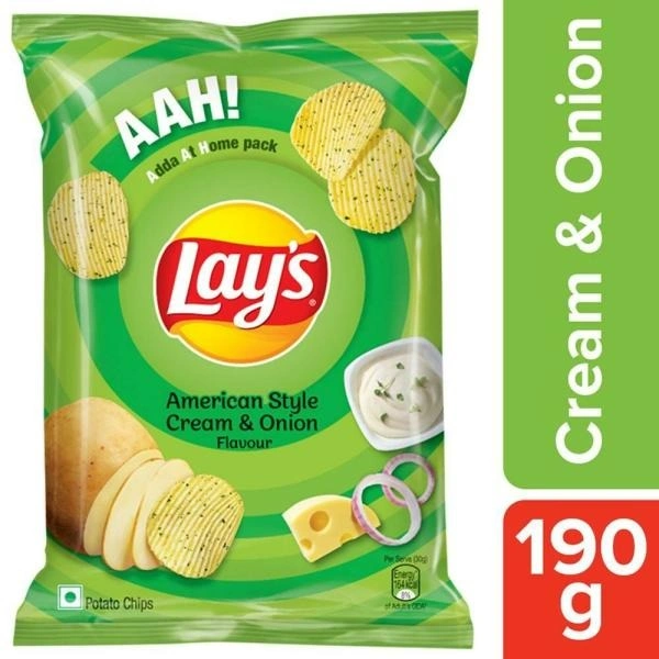 Lay's American Style Cream & Onion : 190 gms - 190 Gms