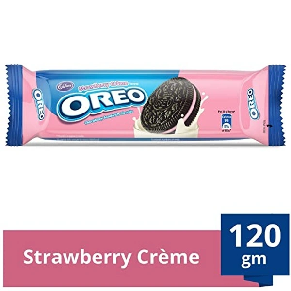 CADBURY Cadbury Oreo Strawberry Creme Biscuits : 120 gms - 120 gms