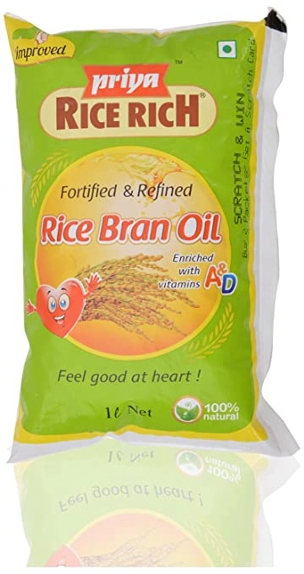 PRIYA Priya Rice Rich Rice Bran Oil : 1 Litre - 1 LITRE