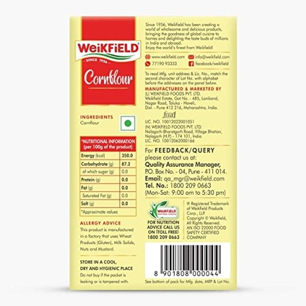 Weikfield Corn Flour : 100 gms - 100 GMS