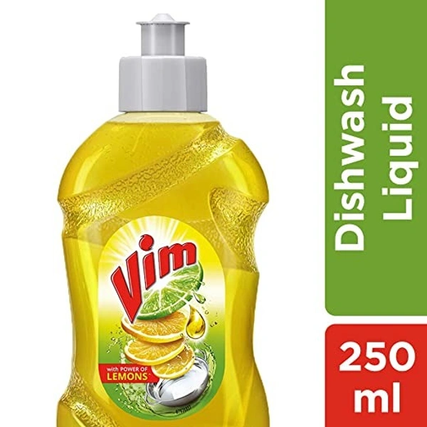 Vim Dishwash Liquid - Gel Lemon, 750 ml Bottle - 250 ml, Gel Lemon
