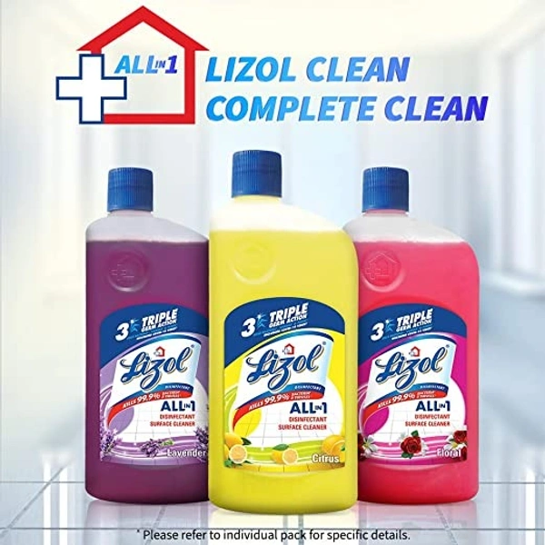 Lizol Citrus Disinfectant Floor Cleaner 200 ml - 200 ml, Citrus