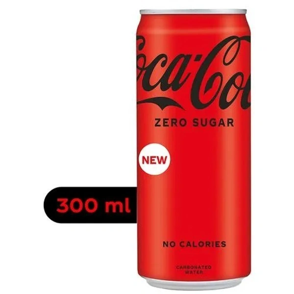 Coca Cola Zero Sugar Coke - No Calories, Refreshing, Soft Drink, 300 ml Can - 300 ml