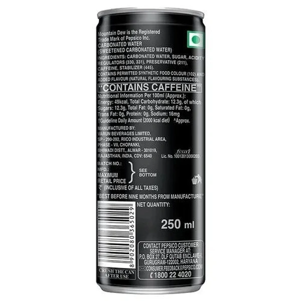 Mountain Dew Soft Drink, 250 ml Can - 250 ml