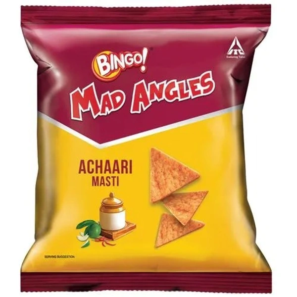 Bingo Mad Angles – Achaari Masti Chips Pe 33 g Pouch - 33 gms