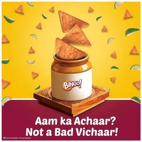 Bingo Mad Angles – Achaari Masti Chips Pe 66 G Pouch - 33 Gms - 66 gms