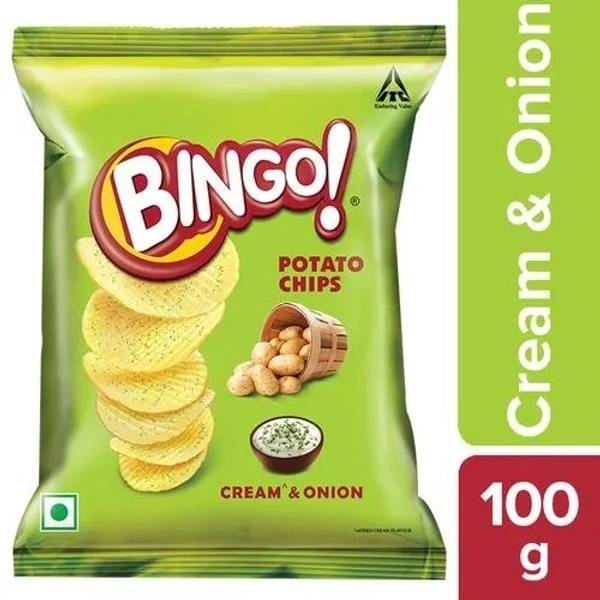 Bingo Cream & Onion Potato Chips : 100 gms - 100 Gms