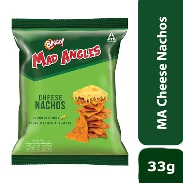 Bingo Mad Angles Nacho Chips - Cheese, 33 g - 33 gms
