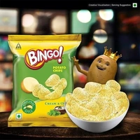 Bingo Potato Chips  Cream & Onion, 52 g Pouch - 52 gms