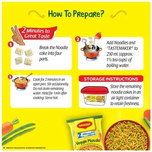 MAGGI 2 Minute Instant - Veggie Masala 62 gms Pouch - 62 gms