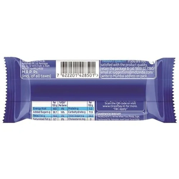 CADBURY adbury Oreo Creme Biscuits - Vanilla, Filled Cookies, 46.3 g - 46.3 gms