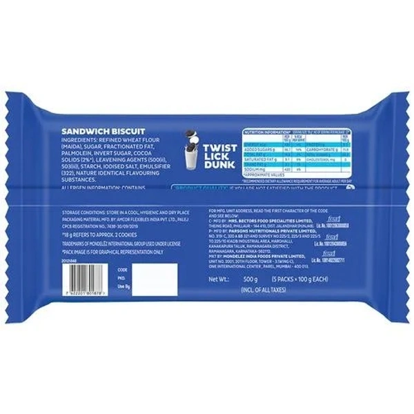 CADBURY Cadbury Oreo Original Chocolatey Sandwich Biscuits : 500 gms - 500 gms