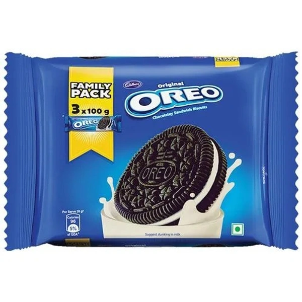 CADBURY Cadbury Oreo - Creme Biscuit, Vanilla, Family Pack, 300 g- Pack of 3, 2x300 g Multipack - 300 GMS