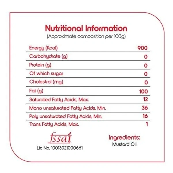 Fortune Premium Kachi Ghani Pure Mustard Oil :500 ML - 1 LITRE