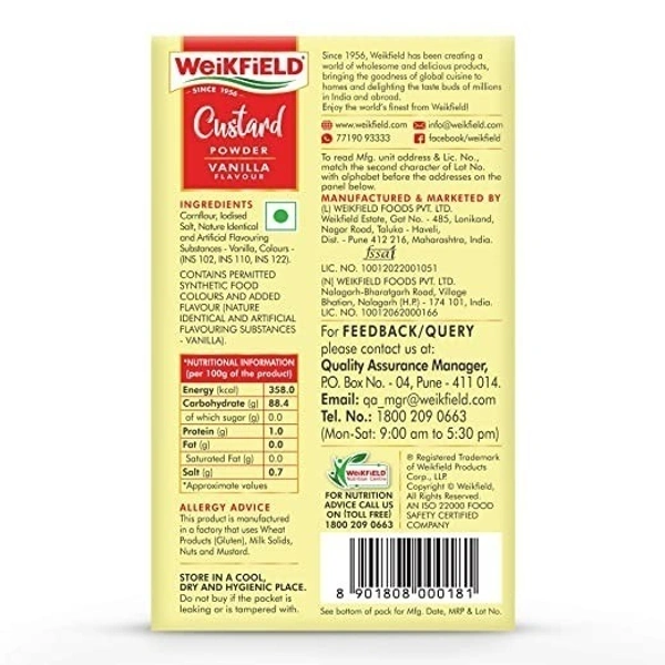 Weikfield Custard Powder Vanilla : 500 gms - 500 gms