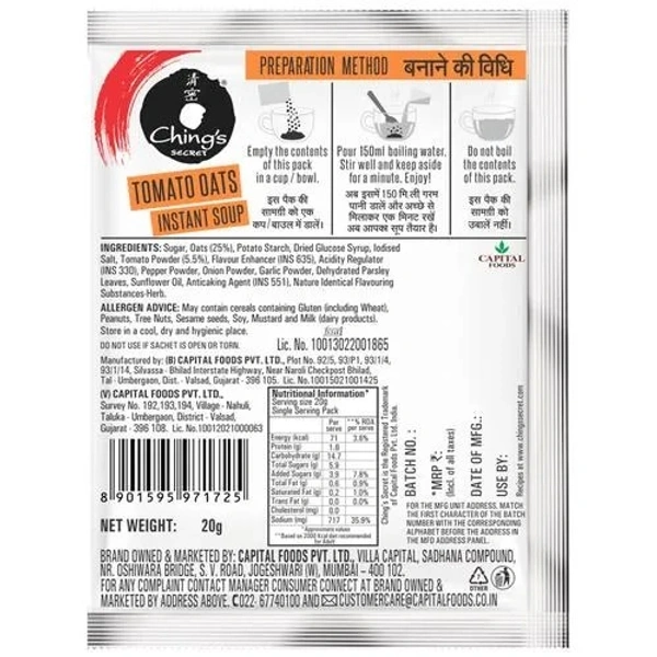 Ching'S Secret Tomato Oats Instant Soup, 20 g - 20 gms