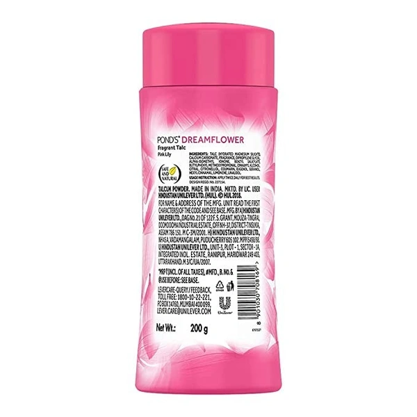 Pond's Dreamflower Fragrant Talcum Powder  200 GMS - 200 gms, Pink Lily