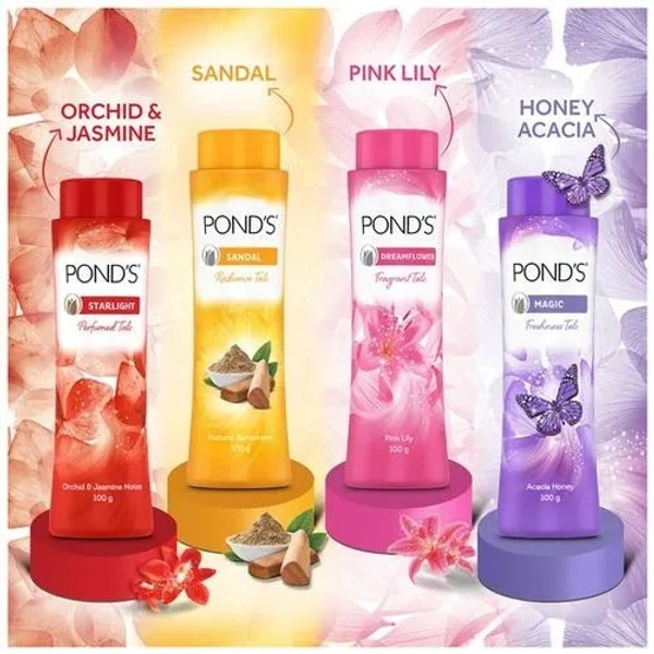 Pond's Dreamflower Fragrant Talcum Powder  100 GMS - 100 gms, Pink Lily