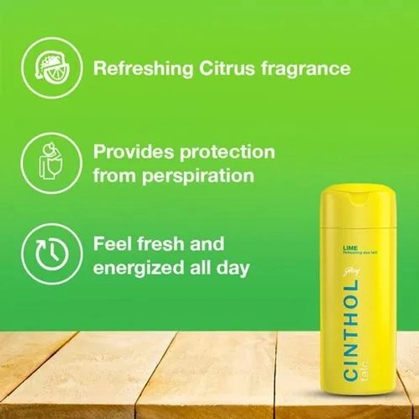 Cinthol Deo Talc - Lime Citrus Fragrance, 300 g - 300 GMS