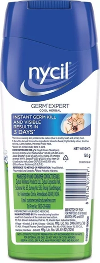 NYCIL Nycil Cool Herbal Prickly Heat Powder : 50 gms - 50 GMS
