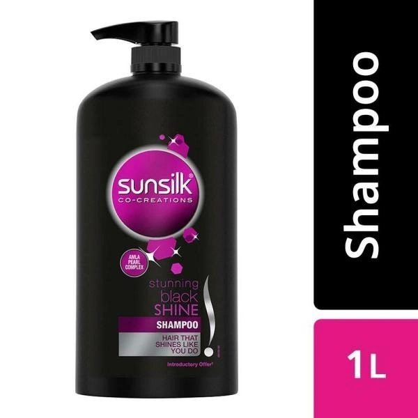 Sunsilk Stunning Black Shine Shampoo : 1 LITRE - 1 LITRE, Black Shine
