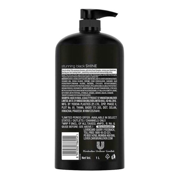 Sunsilk Stunning Black Shine Shampoo : 1 LITRE - 1 LITRE, Black Shine