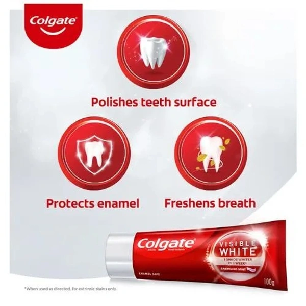 Colgate Visible White Toothpaste : 200 gms - 200 GMS, Visible White