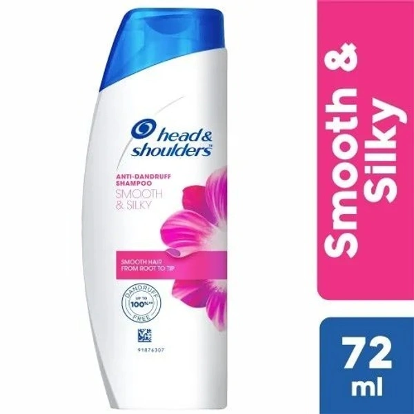 Head & shoulders Smooth & Silky Anti-Dandruff Shampoo  650 ML - 72 ML, Smooth & Silky