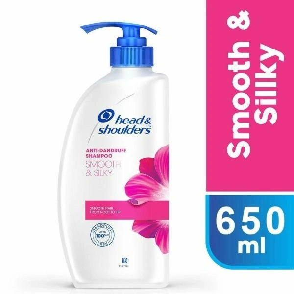 Head & shoulders Smooth & Silky Anti-Dandruff Shampoo  650 ML - 650 ML, Smooth & Silky